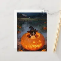 Boston Terrier Halloween Postcard