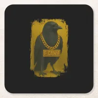 F-Caw-F Crow Funny Quote Raven Bird Adult Humor Square Paper Coaster