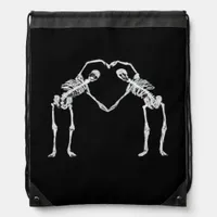 Two Skeleton Hearts Hands Classic Drawstring Bag