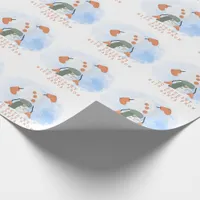 Childs Name Love From Santa Snowman Handstand Wrapping Paper