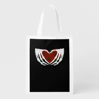 Skeletal Heart  Grocery Bag