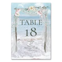 TABLE NUMBER | Elegant Beach Wedding Arbor