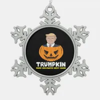 Trumpkin Make Halloween Great Again Classic – Sati Snowflake Pewter Christmas Ornament