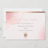 Blush Pink Watercolor Wash Save the Date
