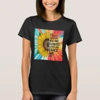 Inspirational Quote and Hand Drawn Sunflower T-Shirt