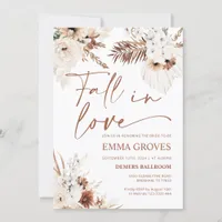 Boho Pampas Bridal Shower Fall in Love  Invitation