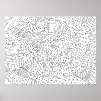 Colour your own relaxing art poster