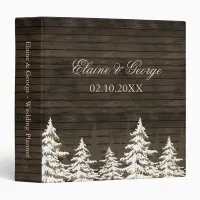 Barnwood Rustic Pine trees winter wedding  Planner Binder