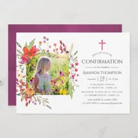 Aquarelle Wildflower Confirmation Invitation