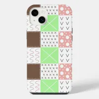 Boho Brown, Burgundy, Green and Mauve Whimsical Sp iPhone 14 Plus Case