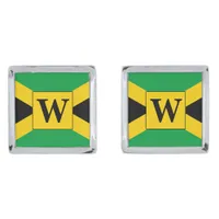 Jamaican Flag Monogram Wedding Cufflinks