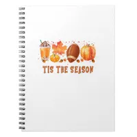 Tis The Season Leopard Football Halloween Fall Notebook