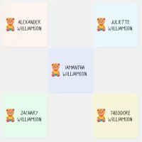 Teddy Bear Kids Clothing Name Labels
