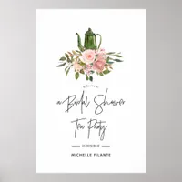 Rose Gold and Blush Floral Bridal Shower Welcome Poster