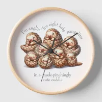 Adorable Anglin' for 8 Cute Cuddling Pangolins Clock