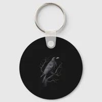 Crow, F-Caw-F Funny Bird Moon Gothic Adult Humor T Keychain