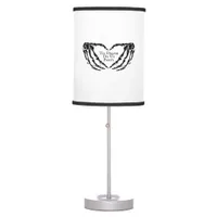 Til Death Skeleton Heart Hands Gothic Mood Table Lamp