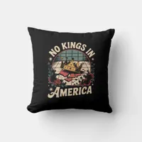 No Kings In America Retro Classic Throw Pillow