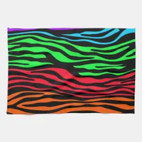 Colorful Abstract Zebra Towel