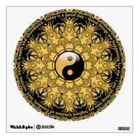 Life Balance Daily Affirmation Gold Black Mandala Wall Decal