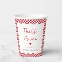 "That's Amore" Bridal Shower Chic Red Checkered  Paper Cups