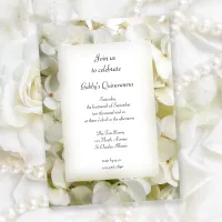 White Hydrangea Flower Quinceanera Party Invitation