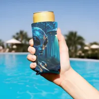 Hyper Realistic Alien and UFO in the Forest Seltzer Can Cooler
