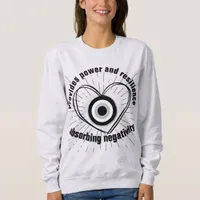 Rays, Heart , Black Evil Eye protection monogram | Sweatshirt