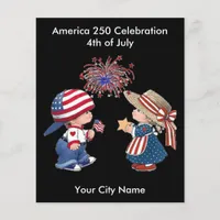 America 250 Community Fireworks 1776-2026 Vintage Flyer