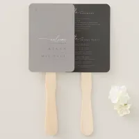 Chic Neutrals Wedding Program Taupe ID1020 Hand Fan