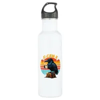 Gothic Raven Funny Halloween F Caw F Coffee Stainless Steel Water Bottle