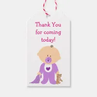 Thank you for Coming Purple Baby Shower Gift Tag