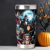 Zombie, Clown, Vamp and Haunted Doll Halloween Insulated Tumbler