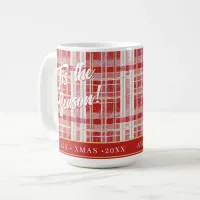 Red Gold Christmas Plaid Pattern#2 ID1009 Coffee Mug