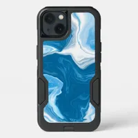  Blue Digital Fluid Art Marble  iPhone 13 Case