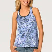 Elegant ice blue mosaic, modern tank top