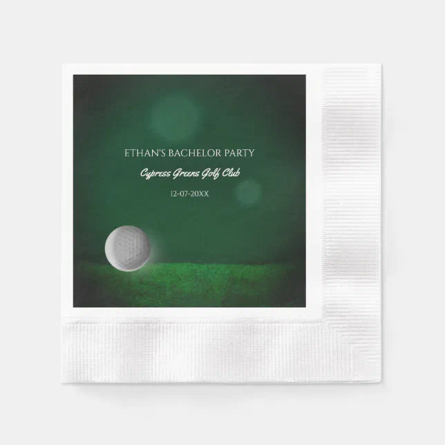 Golf Bachelor Party Golfers Party Green golf ball Napkins