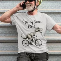 Dinosaur on a bicycle Dino Bike Cyclist Old Biker  T-Shirt