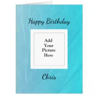 Blue Happy Birthday Add Your Photo Huge Card