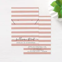 Beige Stripe Earrings Necklace Display Card