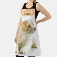 Custom Pet Photo Dog Puppy Name Peach Kitchen Apron