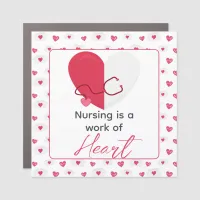 Nurse Valentines Day Medical Cute Pink Heart  Car Magnet