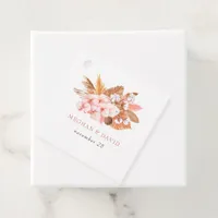 Rustic Boho Pampas Orchids Cotton Blush Wedding Favor Tags