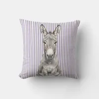 Watercolor Donkey Farm Pillows for Home Decor