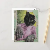 Black Cat Collage Postcard