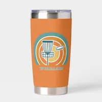 Colorful orange Retro Disc Golf Insulated Tumbler