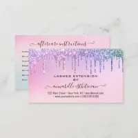 Eyelash Extension Aftercare Instruction Glitter Bu Business Card