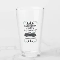 Farmhouse Christmas Tree Family Farm Personalized Glass