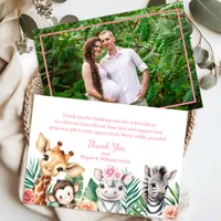 Safari Jungle Animals Baby Shower Photo Thank You 