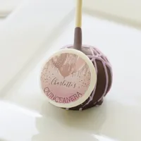 Quinceanera pink rose gold glitter balloons cake pops